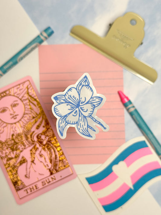  blue columbine flower sticker