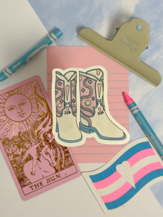 Trans Pride Boot Sticker