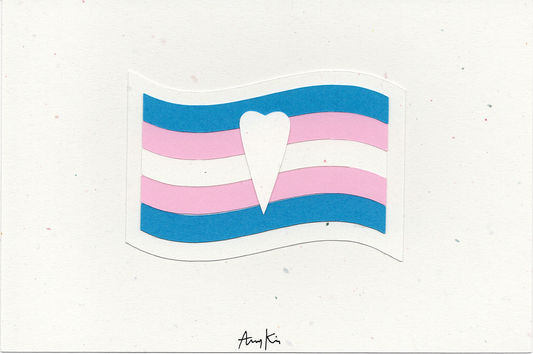 Transgender Pride Flag Paper Art